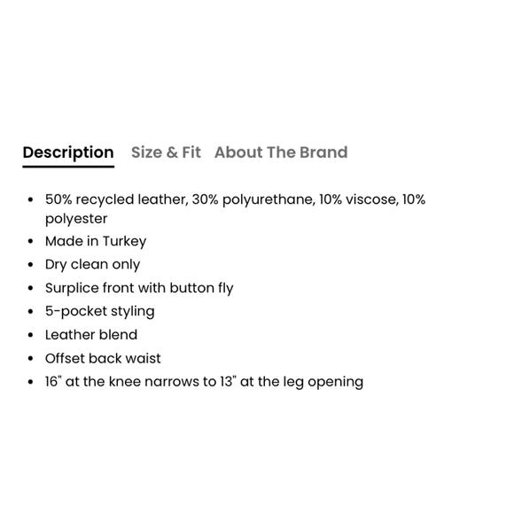 Agolde Criss Cross Straight Black Soft Recycled Leather Pants 25 $378 - Picture 4 of 12